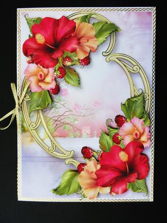 Beautiful Hibiscus & Golden Frame by Valerie Spowart
