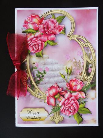 Gorgeous Glory Roses & Golden Frame by Valerie Spowart