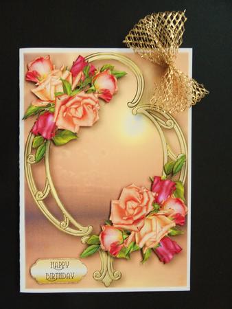Beautiful Joy Roses & Golden Frame by Valerie Spowart