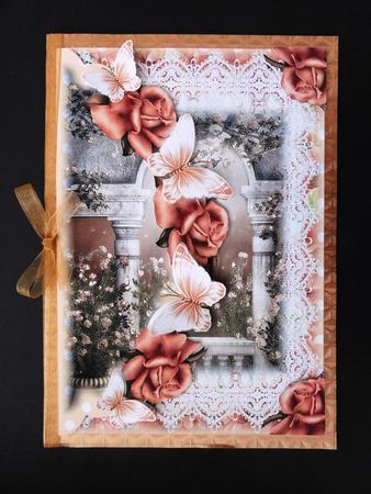 Mock Envelope Topper Peach Butterfly's by Valerie Spowart