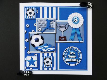 Blue 'n' White Football by Valerie Spowart