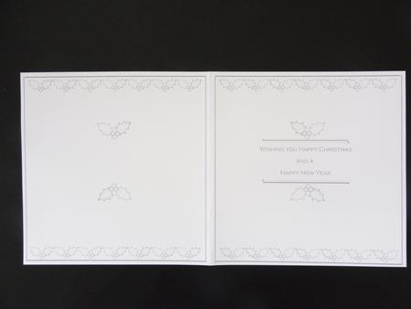Holly Silver Happy Christmas Hny 5-5in Folded Insert by Valerie Spowart