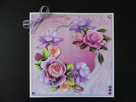 English Roses Happy Birthday by Valerie Spowart