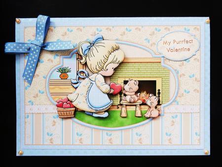 Purry Hearts Card Topper & Decoupage by Valerie Spowart