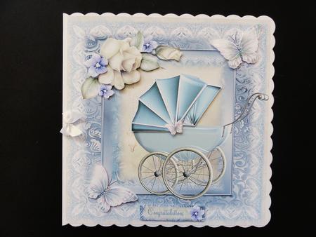 Gorgeous Baby Boy Pram Topper by Valerie Spowart