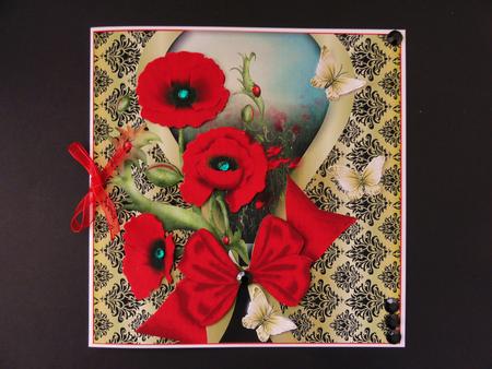 The Red Bow Poppies Topper by Valerie Spowart