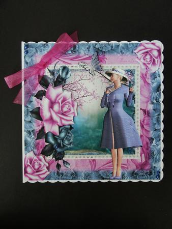 Pink Roses and Blue Polka Dot Beauty by Valerie Spowart