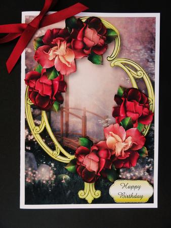 Beautiful Blush Roses & Golden Frame by Valerie Spowart