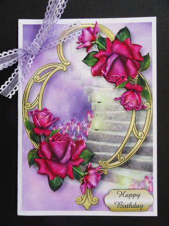 Twilight Roses & Golden Frame by Valerie Spowart