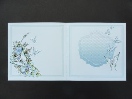Teal Flowers & Butterflies Matching 6in x 6in Insert by Valerie Spowart