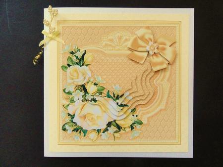 Cream Roses 6in x 6in Panel Pyramage by Valerie Spowart