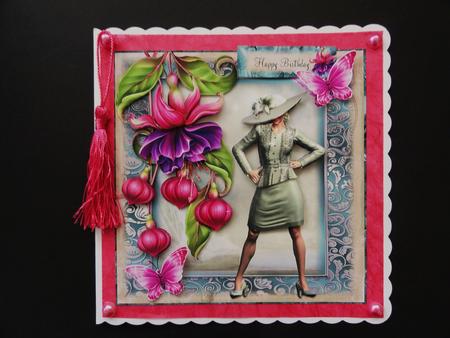 Fab Forties Card Front and Decoupage by Valerie Spowart