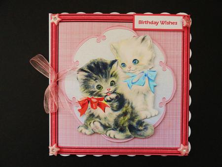 Kitten Love, Card with a Topper by Valerie Spowart