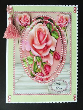 Romantic Roses in Pearl Frame by Valerie Spowart