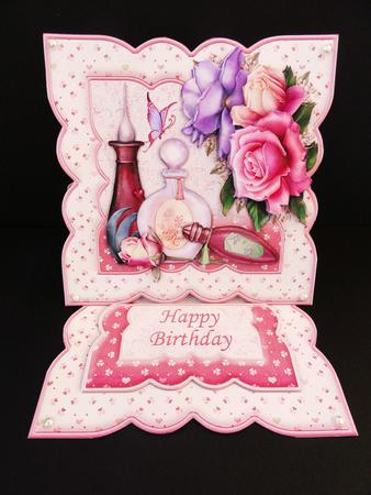 Perfume & Roses Easel Card Kit & Decoupage by Valerie Spowart