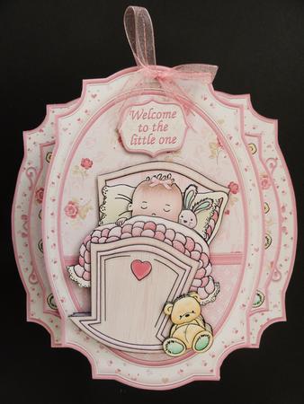New Baby Girl Double Pop Out Card Kit & Decoupage by Valerie Spowart