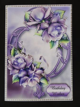 Purple Porcelain Roses & Purple Frame by Valerie Spowart