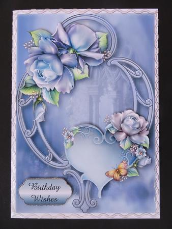 Hearts and Flowers - Blue Porcelain Roses by Valerie Spowart
