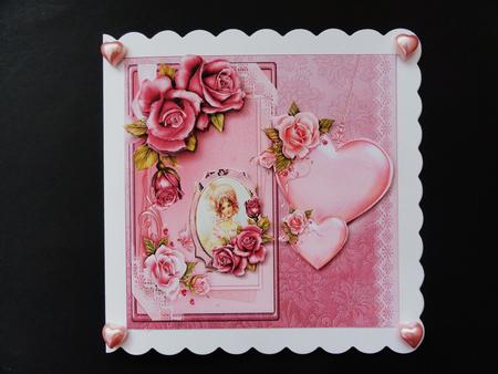 Rose Valentine Card with Decoupage by Valerie Spowart