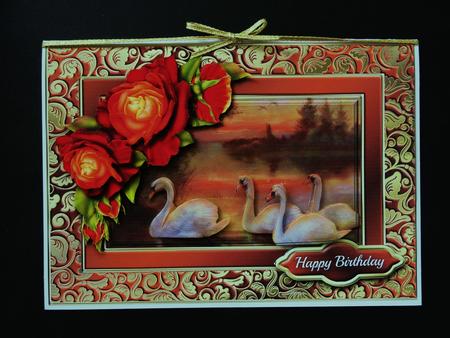 Swans & Roses Fancy Quick Card by Valerie Spowart