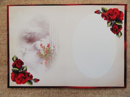 Gorgeous Red Roses Golden Scene - Insert by Valerie Spowart