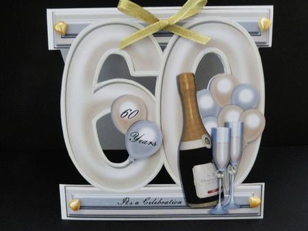 I Card Front Diamond Anniversary 60 Years by Valerie Spowart