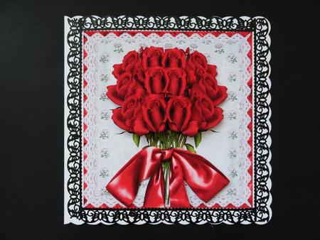 Bouquet of Red Roses Card Front Kit by Valerie Spowart