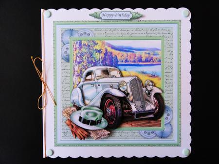 Vintage Silver Car 8x8 Mini Kit & Decoupage by Valerie Spowart
