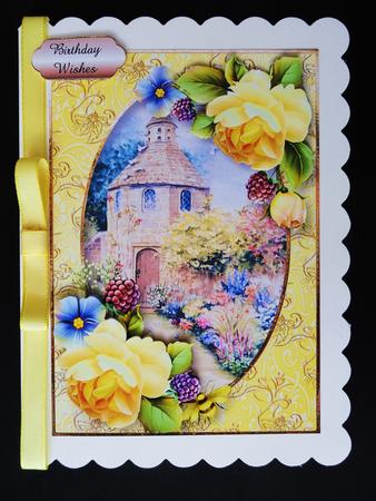 Yellow English Roses at the Dovecote by Valerie Spowart