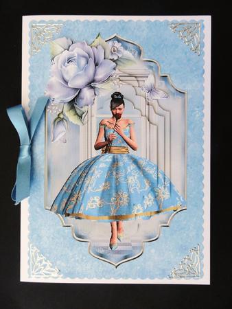 Beautiful Lady in Blue Pyramid Topper by Valerie Spowart