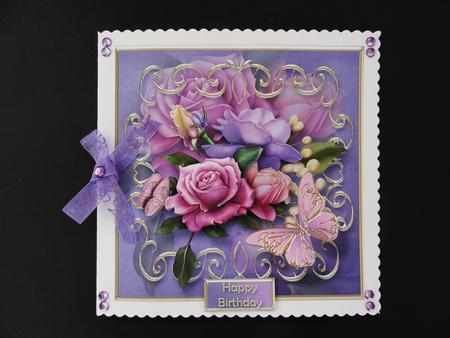 Age of Beauty Roses Decoupage Card by Valerie Spowart