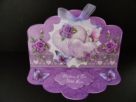 Hearts & Roses Scallop Easel Card Mini-kit by Valerie Spowart