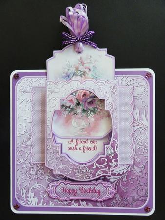 Purple Flowers in a Glass Vase Pocket Card Mini Kit by Valerie Spowart