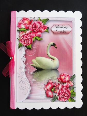 Serene Swan with Glory Roses by Valerie Spowart