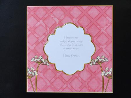 Pink Lattice Time Flower 8in X8in Square Insert Panel by Valerie Spowart