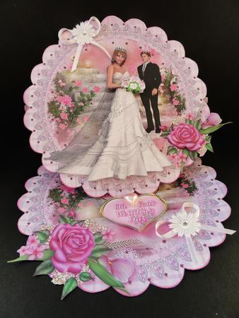 Beautiful Bride Scalloped Round Easel Card Mini Kit by Valerie Spowart