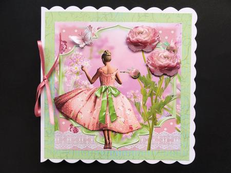 Beauty in a Pink Flowing Dress Topper by Valerie Spowart