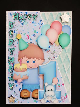 Boys 1st Birthday Over the Edge and Decoupage by Valerie Spowart
