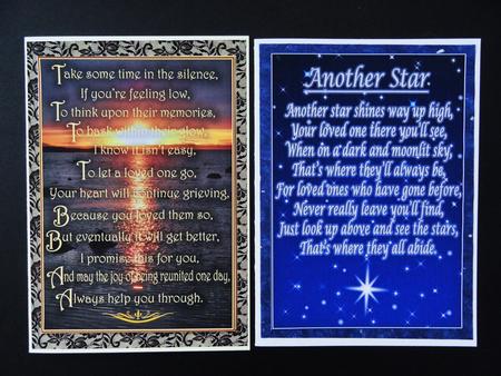 Two Sympathy Verse Card Fronts by Valerie Spowart