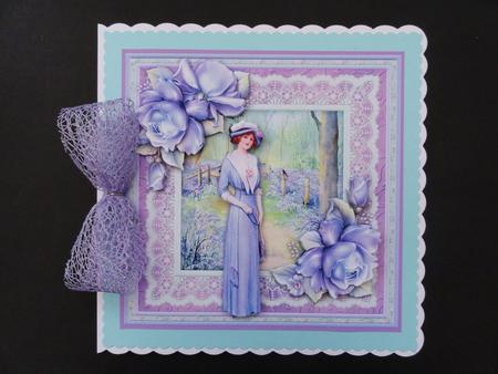 Vintage Lady in Woods & Porcelain Roses 8x8 Mini Kit by Valerie Spowart