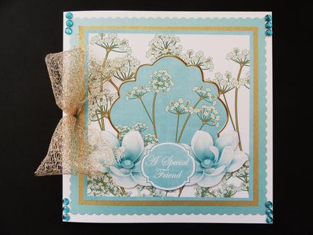 Teal Magnolia Special Friend 7in Time Flower Deco Topper by Valerie Spowart
