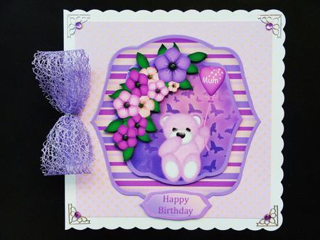 Teddy for Mum Shaped Topper by Valerie Spowart