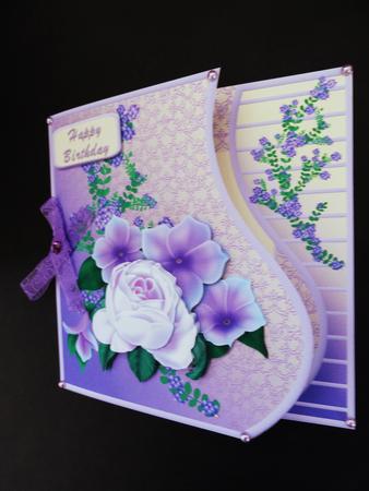 Lavender Bouquet - Wavy Border Card Mini Kit by Valerie Spowart