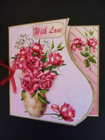 Vase of Roses - Wavy Border Card Mini Kit by Valerie Spowart