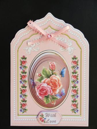 Roses in Peach Porcelain Plaque Card Mini Kit by Valerie Spowart