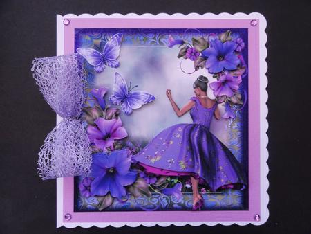 The Purple Silk Dress Card Front Kit by Valerie Spowart