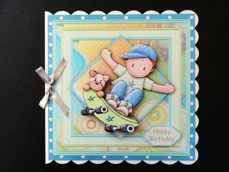 Skateboard Andy Card Topper & Decoupage by Valerie Spowart