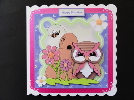 Spring Owl Card with Decoupage by Valerie Spowart