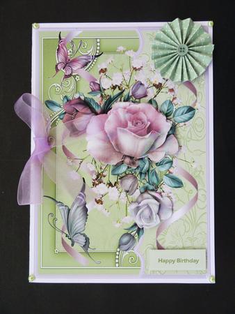 Rose Blush Card with Decoupage by Valerie Spowart