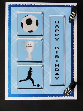 Football Card Front / Topper & Decoupage by Valerie Spowart